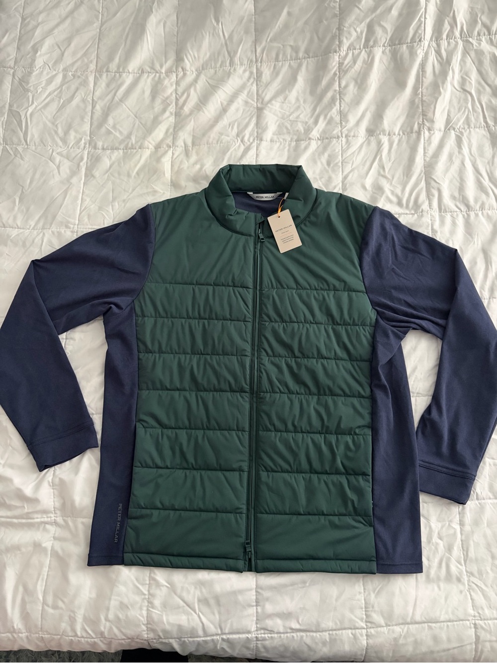 Peter Millar Merge Hybrid Fleece Jacket | Men's Large | New w/ Tags | Green/Blue